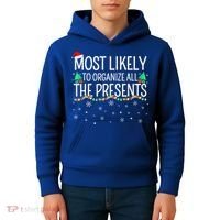 Most Likely To Organize All The Presents Family Christmas Kids Hoodie thumb 4