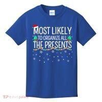 Most Likely To Organize All The Presents Family Christmas Kids T-Shirt thumb 0