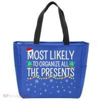 Most Likely To Organize All The Presents Family Christmas Tote Bag thumb 0