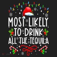 Most Likely To Drink All The Tequila Funny Christmas Beanie thumb 2