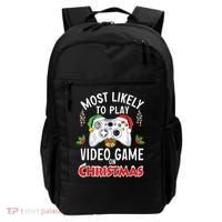 Most Likely To Play Video Games On Christmas Xmas Lights Backpack thumb 0
