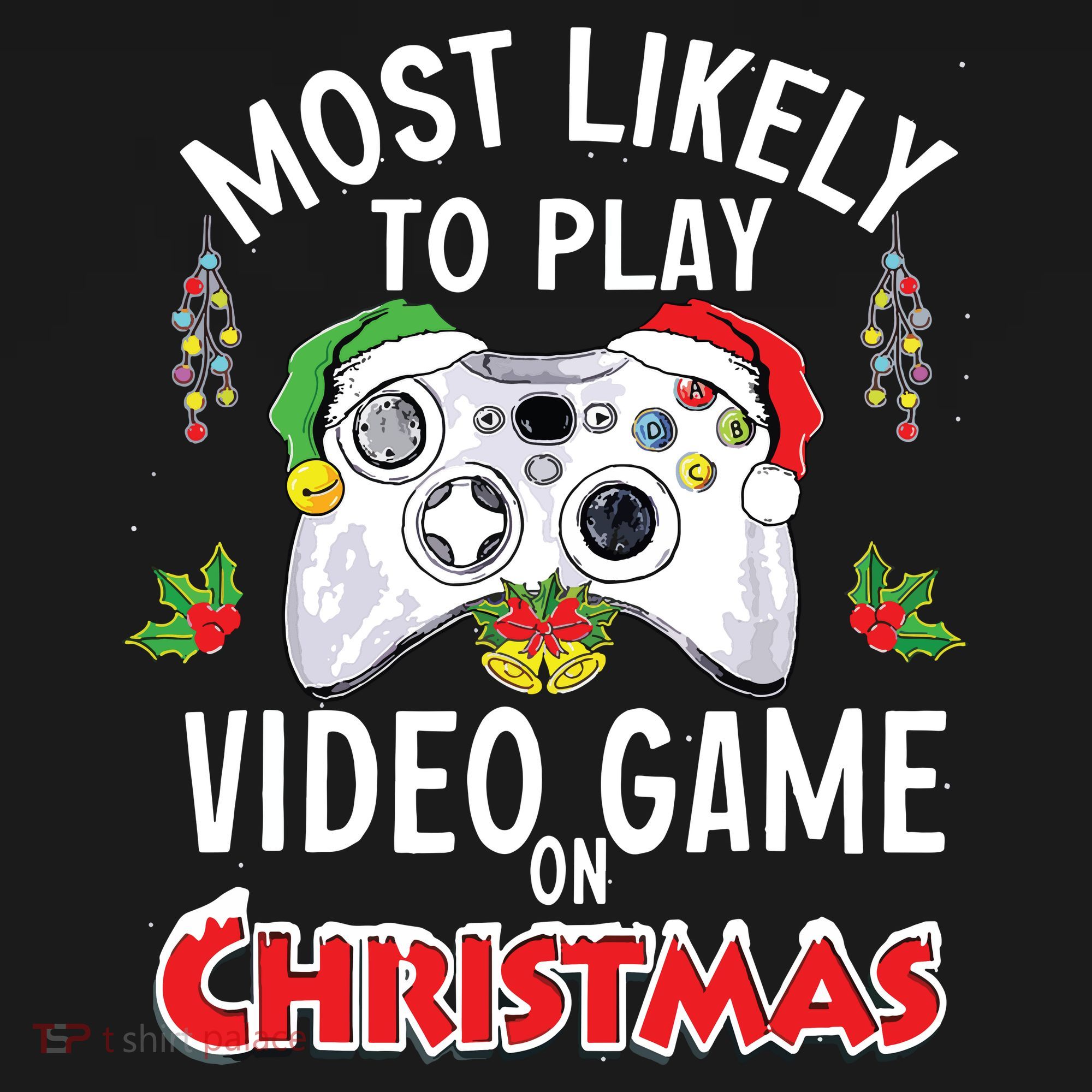 Most Likely To Play Video Games On Christmas Xmas Lights Mousepad
