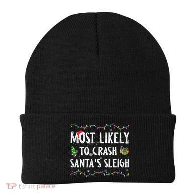 Most Likely To Crash SantaS Sleigh Christmas Matching Gift Beanie