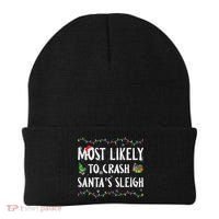 Most Likely To Crash SantaS Sleigh Christmas Matching Gift Beanie thumb 0