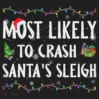 Most Likely To Crash SantaS Sleigh Christmas Matching Gift Beanie thumb 2