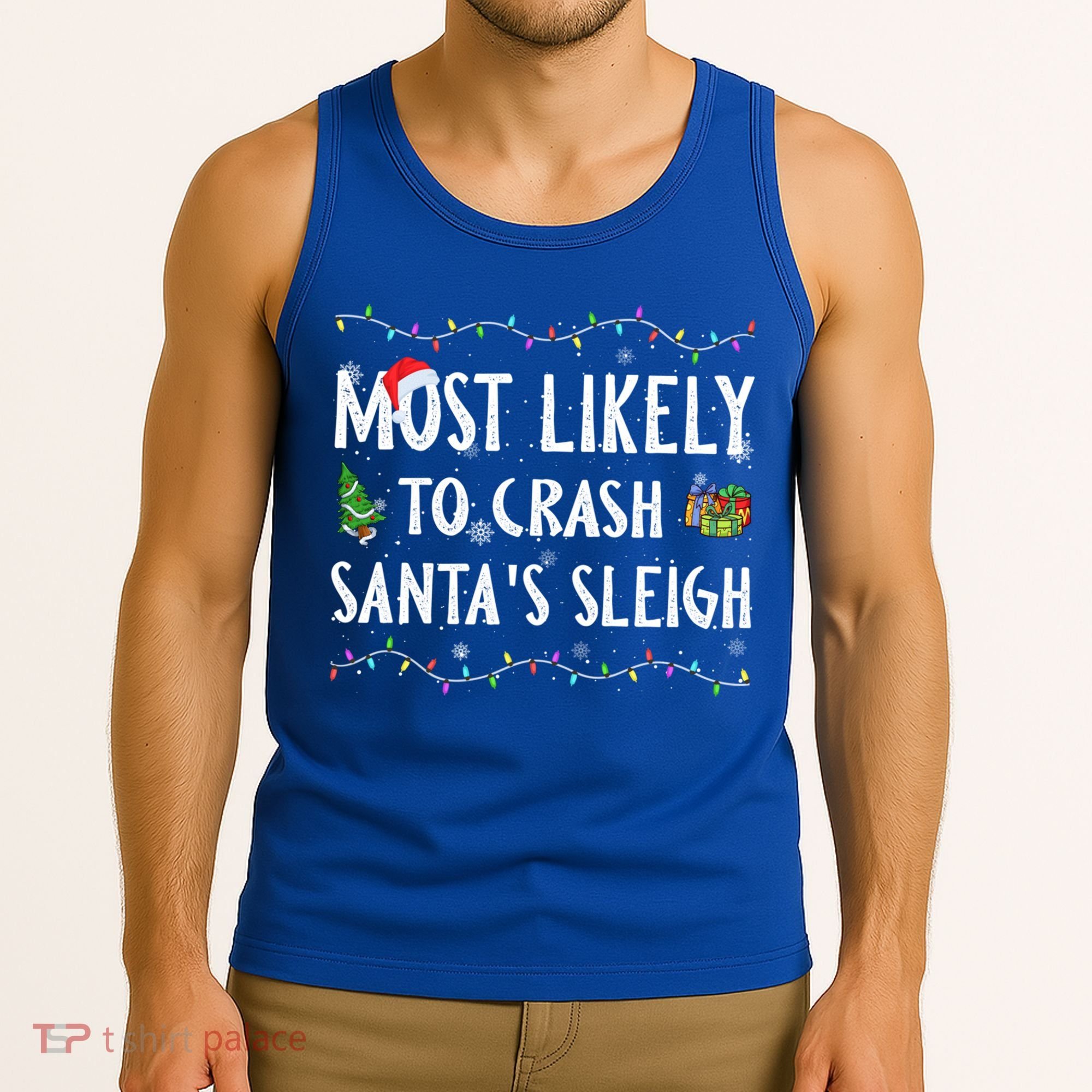 Most Likely To Crash SantaS Sleigh Christmas Matching Gift Tank Top