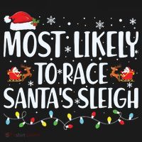 Most Likely To Race Santas Sleigh Family Christmas Pajamas Women's Hoodie thumb 2