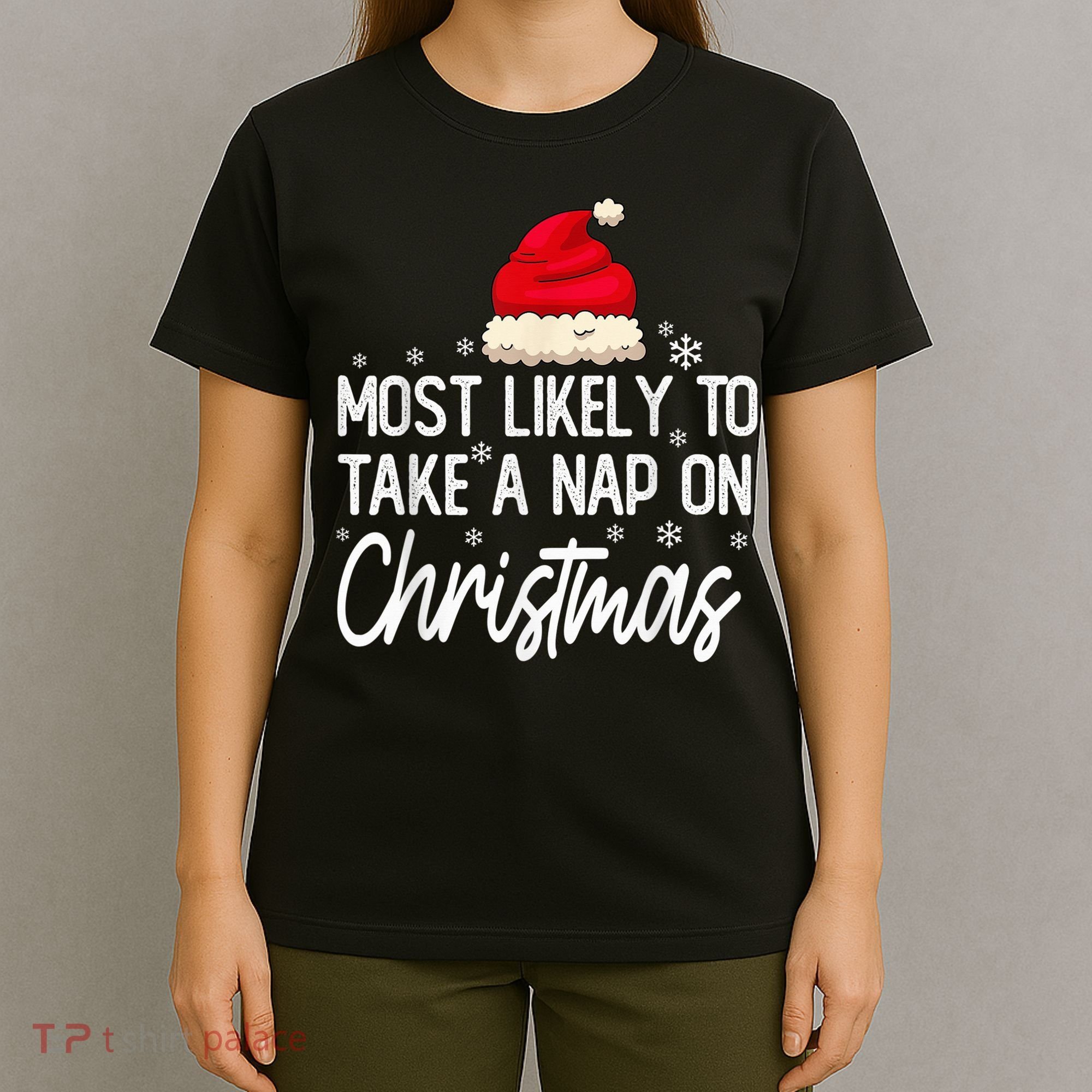 Most Likely To Take A Nap On Christmas Family Christmas T-Shirt