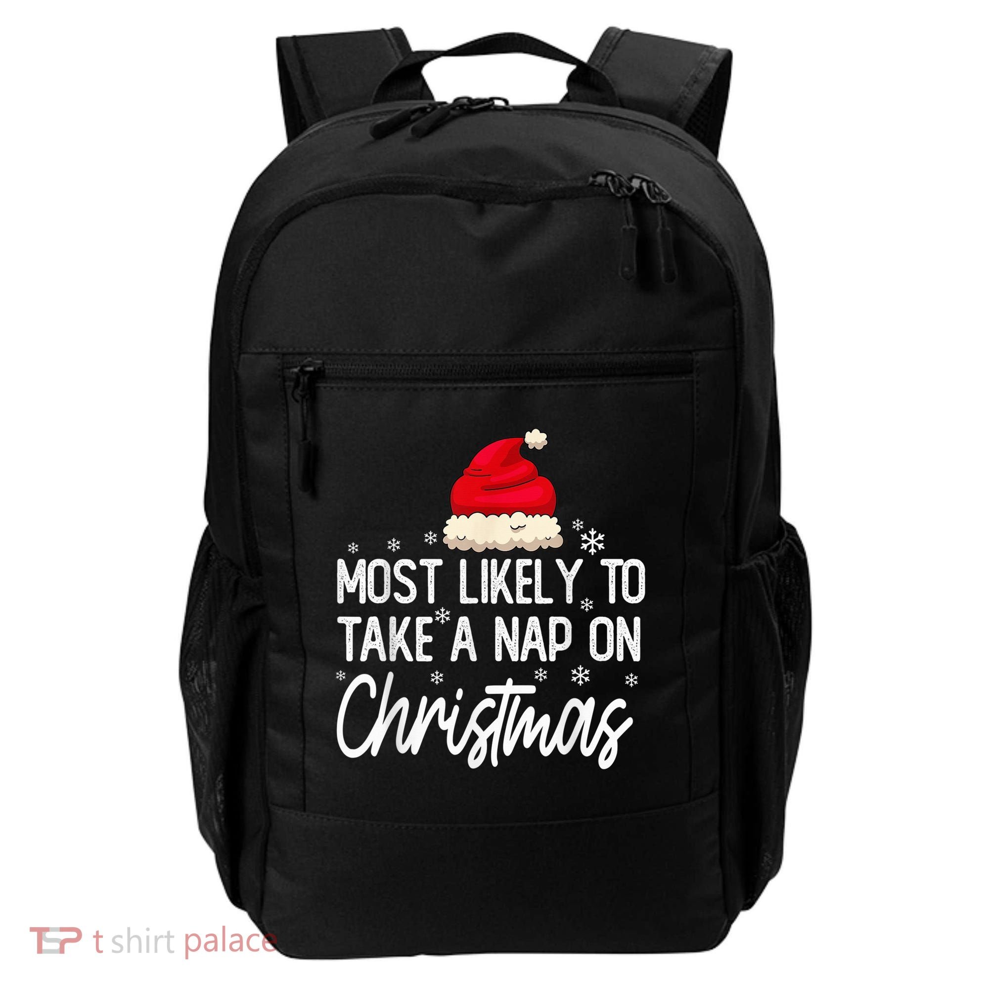 Most Likely To Take A Nap On Christmas Family Christmas Backpack