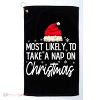 Most Likely To Take A Nap On Christmas Family Christmas Golf Towel thumb 0