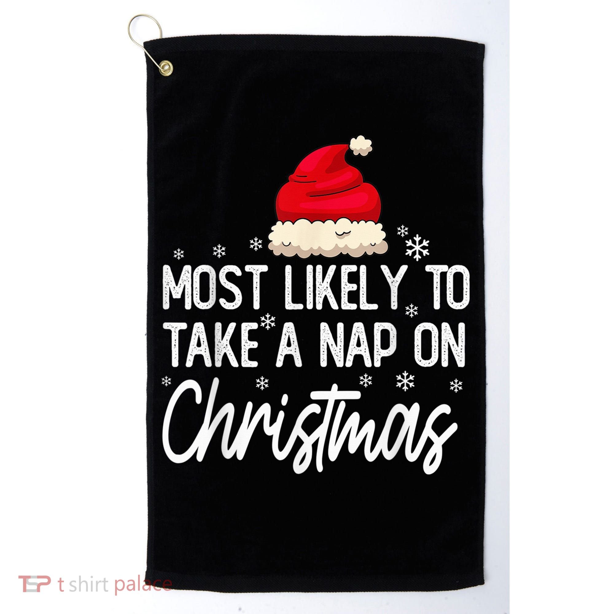 Most Likely To Take A Nap On Christmas Family Christmas Golf Towel