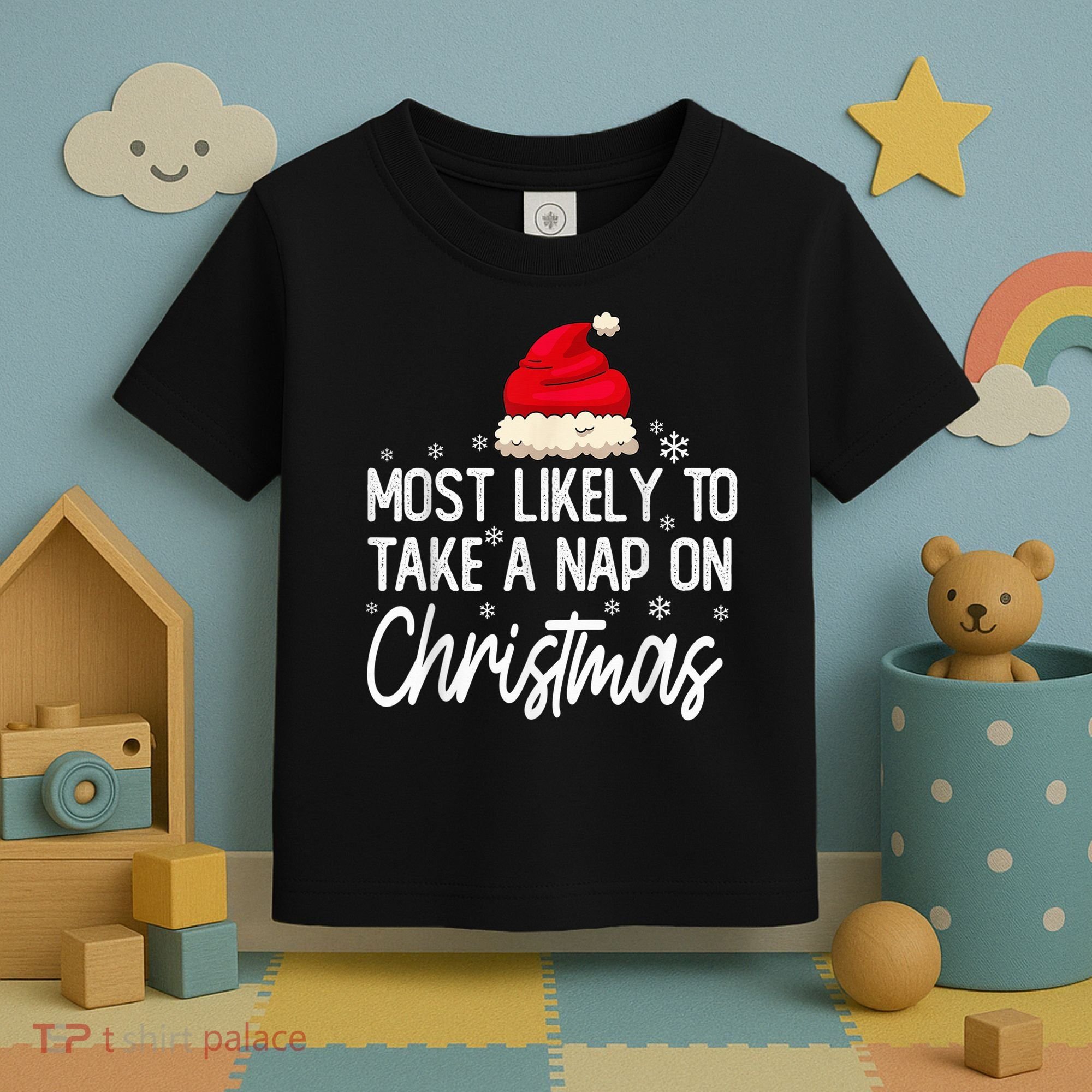Most Likely To Take A Nap On Christmas Family Christmas Toddler T-Shirt