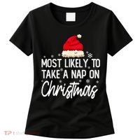 Most Likely To Take A Nap On Christmas Family Christmas Women's T-Shirt thumb 0