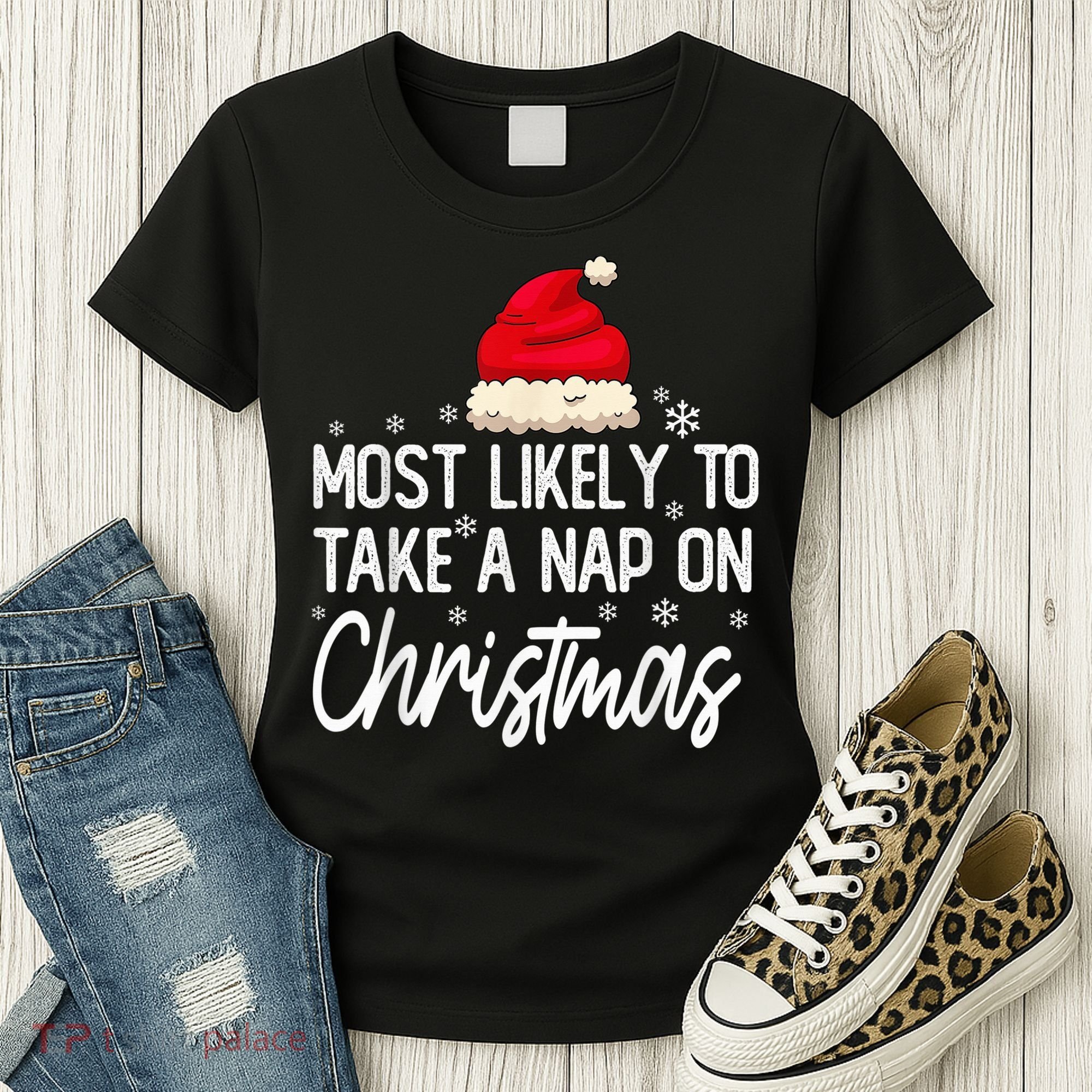 Most Likely To Take A Nap On Christmas Family Christmas Women's T-Shirt