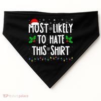 Most Likely To Hate This Family Matching Christmas USA-Made Doggie Bandana thumb 0