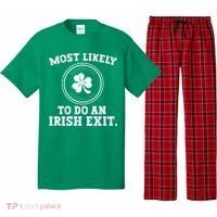Most Likely To Do An Irish Exit Funny St Patricks Day Pajama Set thumb 0