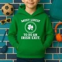 Most Likely To Do An Irish Exit Funny St Patricks Day Kids Hoodie thumb 2