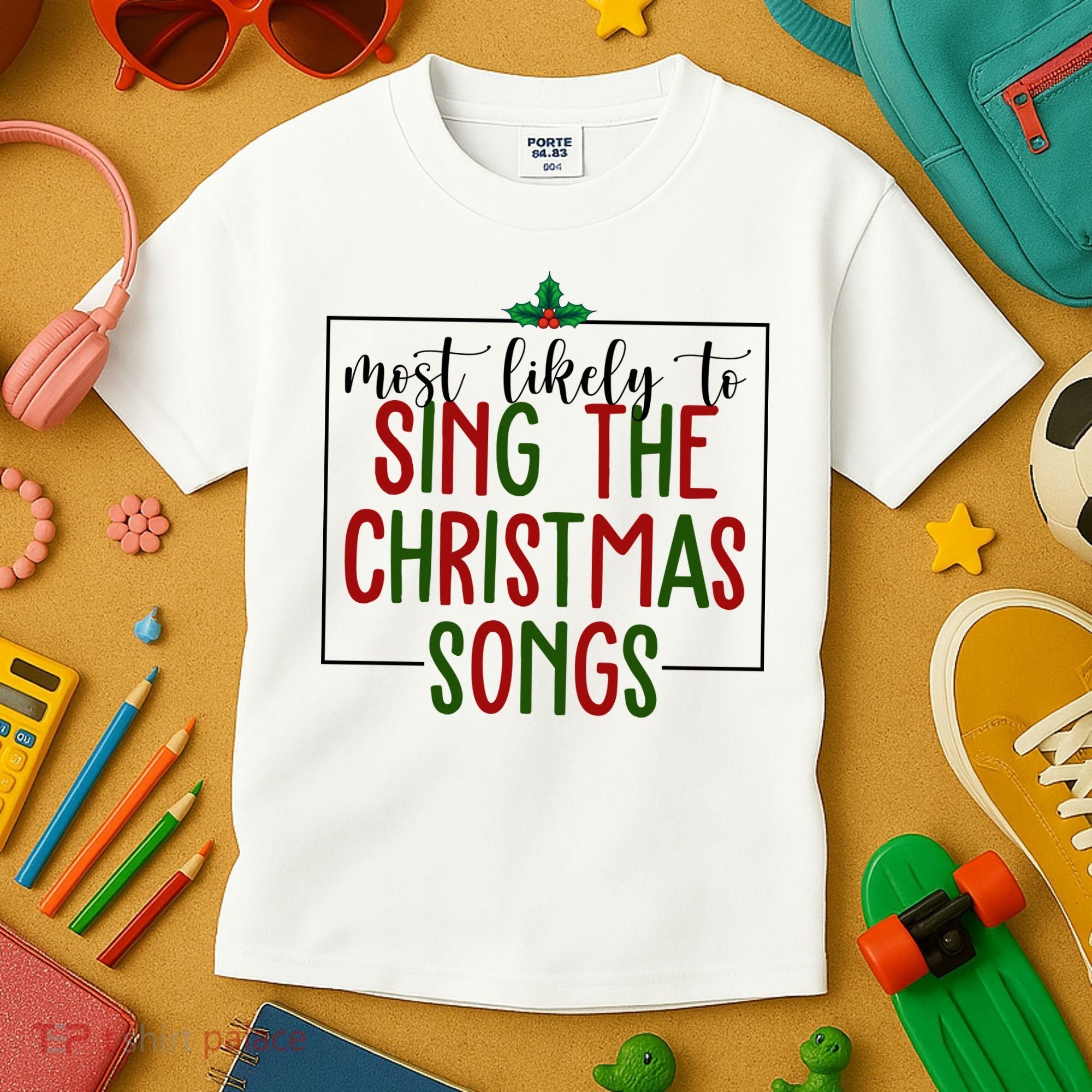 Most Likely To Sing The Christmas Songs Kids T-Shirt