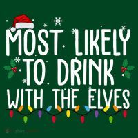Most Likely To Drink With The Elves Funny Christmas Mousepad thumb 1