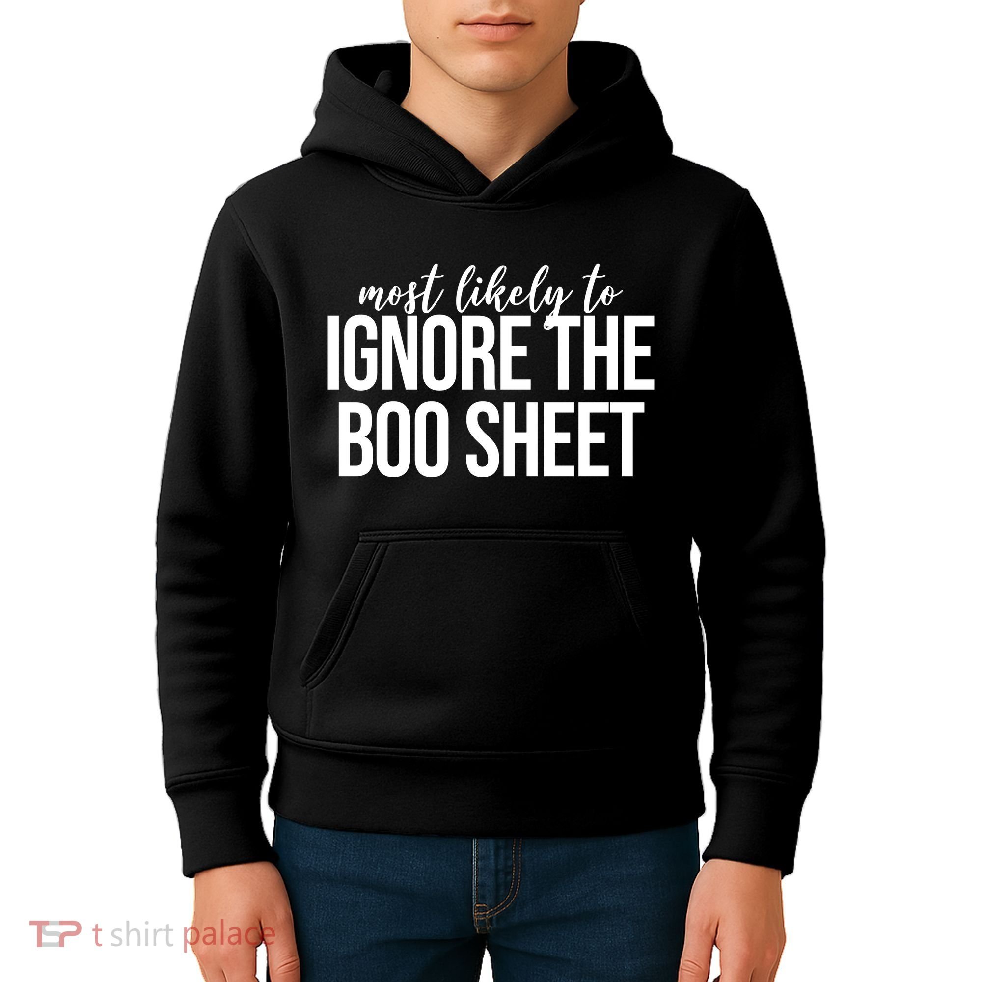 Most Likely To Ignore The Boo Sheet Halloween Funny Kids Hoodie
