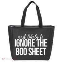 Most Likely To Ignore The Boo Sheet Halloween Funny Tote Bag thumb 0