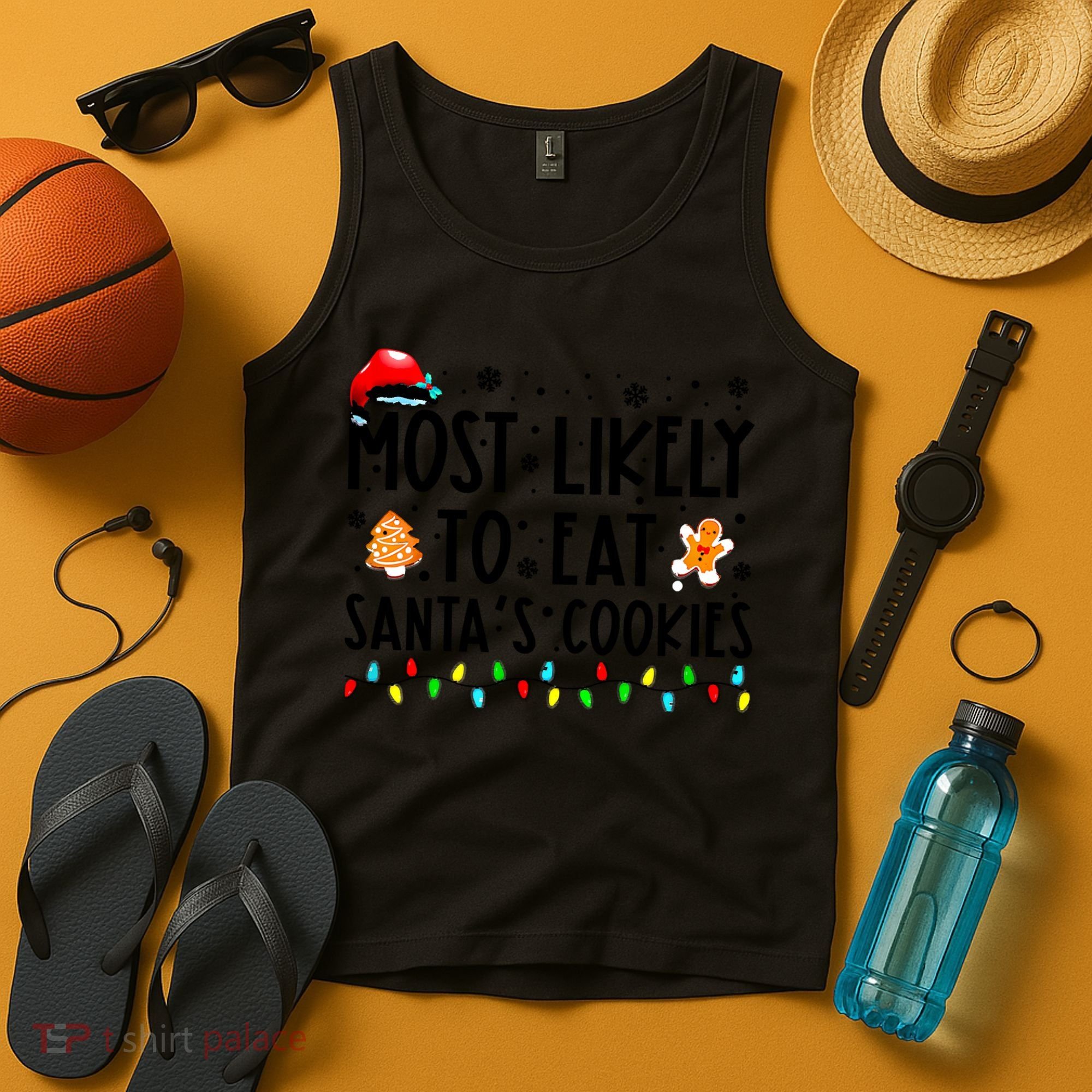 Most Likely To Eat Santas Cookies Family Christmas Matching Tank Top
