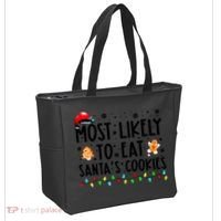 Most Likely To Eat Santas Cookies Family Christmas Matching Tote Bag thumb 2