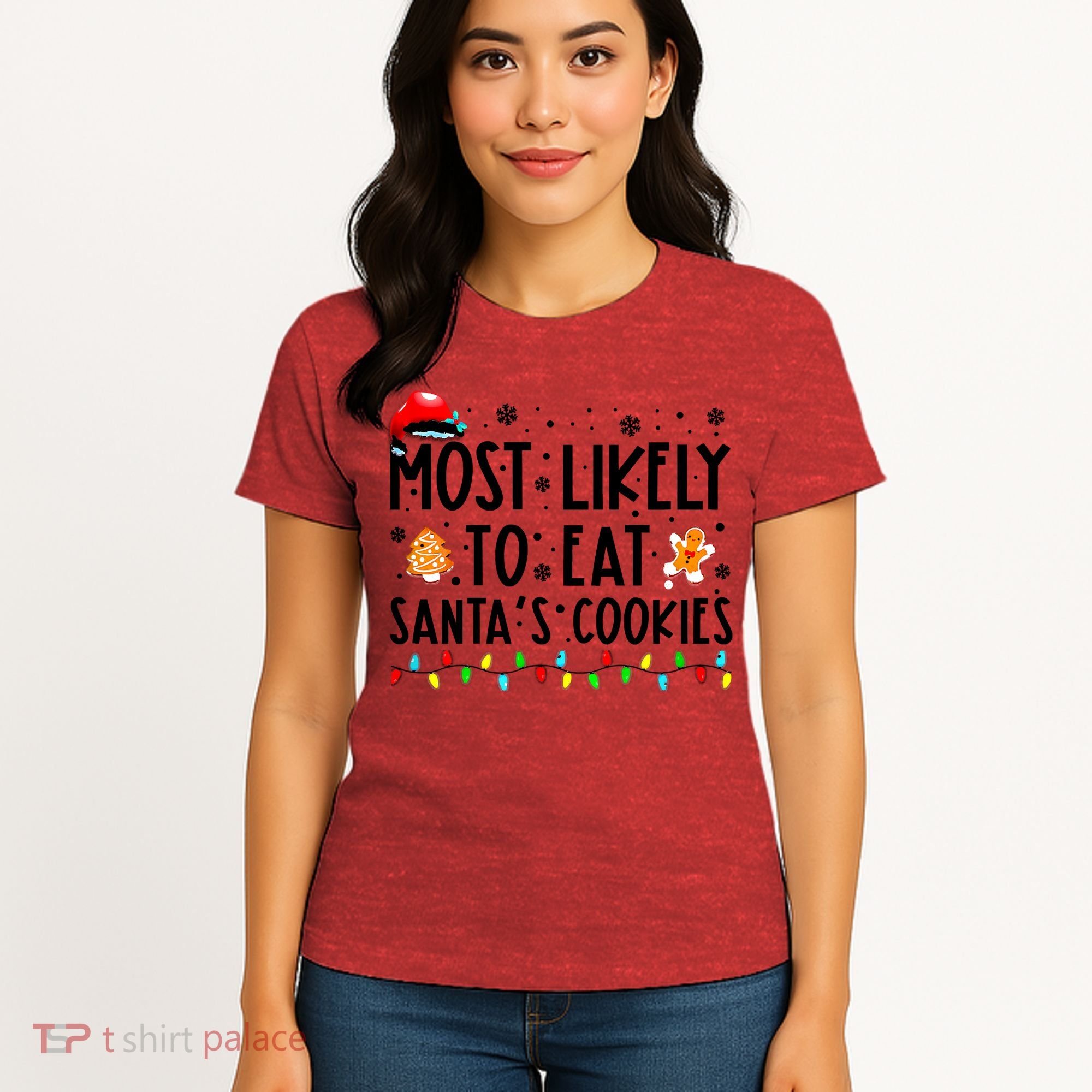 Most Likely To Eat Santas Cookies Family Christmas Matching Women's T-Shirt
