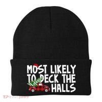 Most Likely To Deck The Halls Christmas Holiday Beanie thumb 0