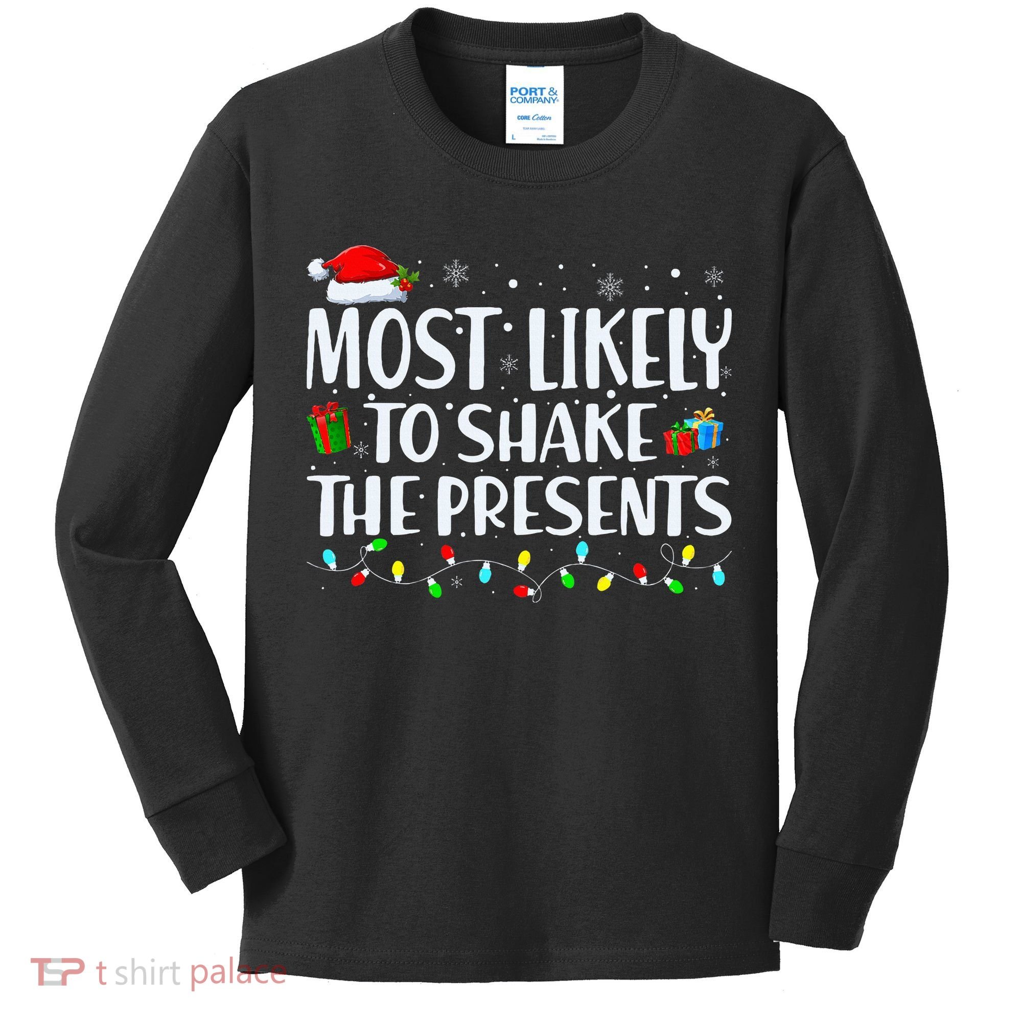 Most Likely To Shake The Presents Family Matching Christmas Kids Long Sleeve Shirt