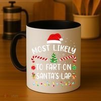 Most Likely To Fart On SantaS Lap Family Joke Christmas Coffee Mug thumb 4