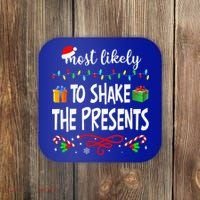 Most Likely To Shake The Presents Family Matching Christmas  Coaster thumb 0