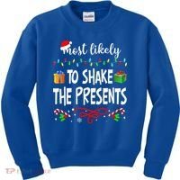 Most Likely To Shake The Presents Family Matching Christmas  Kids Sweatshirt thumb 0
