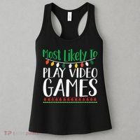 Most Likely To Play Video Games Christmas Family Women's Tank Top thumb 3
