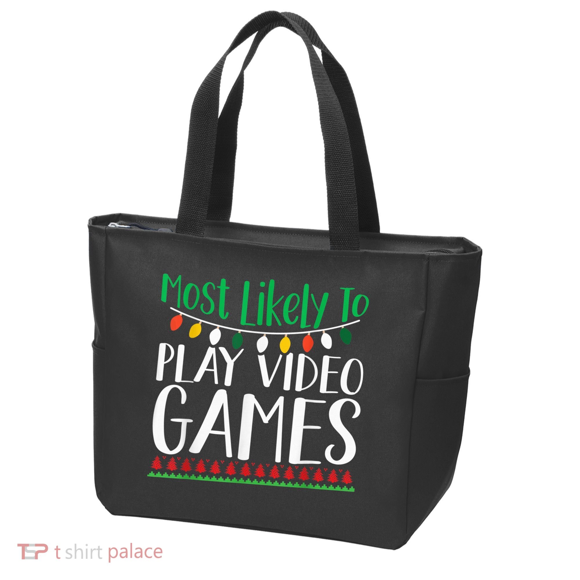 Most Likely To Play Video Games Christmas Family Tote Bag