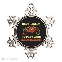 Most Likely To Play Video Games On Thanksgiving Ornament thumb 0