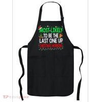 Most Likely To Be The Last One Up Christmas Morning Apron thumb 0