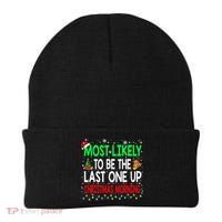 Most Likely To Be The Last One Up Christmas Morning Beanie thumb 0