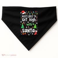 Most Likely To Get High With Santa Christmas Xmas Humor USA-Made Doggie Bandana thumb 0