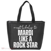 Most Likely To Mardi Like A Rock Star Mardi Gras Party Tote Bag thumb 0