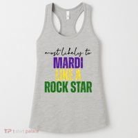 Most Likely To Mardi Like A Rock Star Mardi Gras Party Women's Tank Top thumb 0