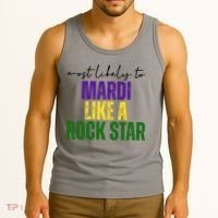 Most Likely To Mardi Like A Rock Star Mardi Gras Party Tank Top thumb 3