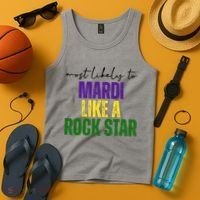 Most Likely To Mardi Like A Rock Star Mardi Gras Party Tank Top thumb 4