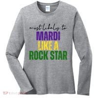 Most Likely To Mardi Like A Rock Star Mardi Gras Party Women's Long Sleeve Shirt thumb 0