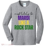 Most Likely To Mardi Like A Rock Star Mardi Gras Party Kids Long Sleeve Shirt thumb 0
