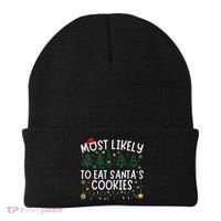 Most Likely To Eat SantaS Cookies Matching Christmas Beanie thumb 0