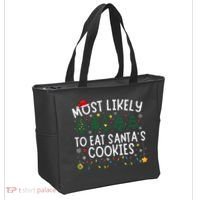 Most Likely To Eat SantaS Cookies Matching Christmas Tote Bag thumb 2