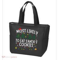 Most Likely To Eat SantaS Cookies Matching Christmas Tote Bag thumb 3
