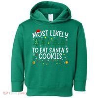 Most Likely To Eat SantaS Cookies Matching Christmas Toddler Hoodie thumb 0