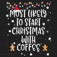 Most Likely To Start Christmas With Coffee Family Matching Golf Towel thumb 3
